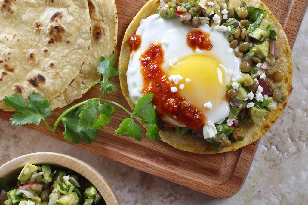 Lentil and Fried eggs for Breakfast