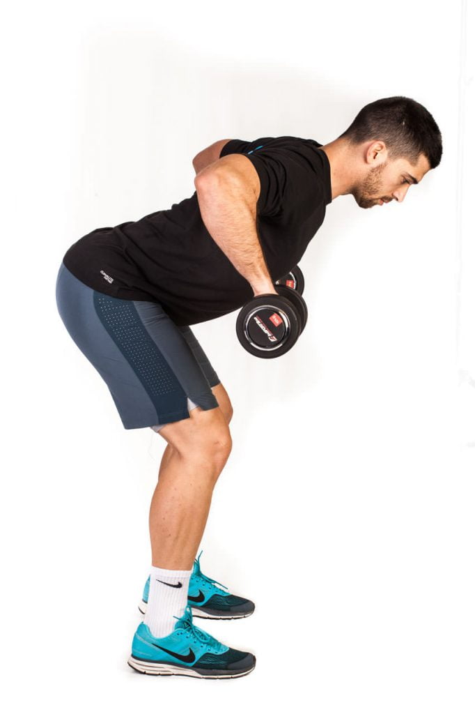 Bending over row with dumbbells